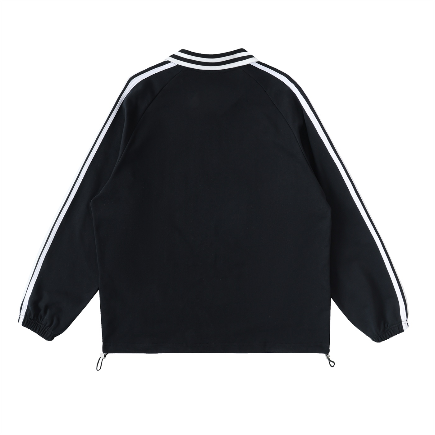 Contrast Striped Lapel Collar Sweatshirt - Image 2