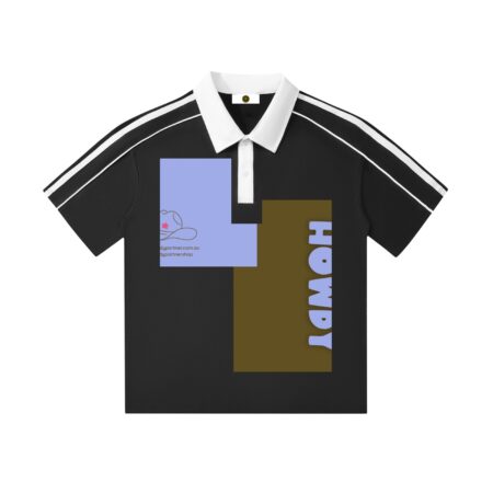 Contrast Collar Short-Sleeve Polo Shirt