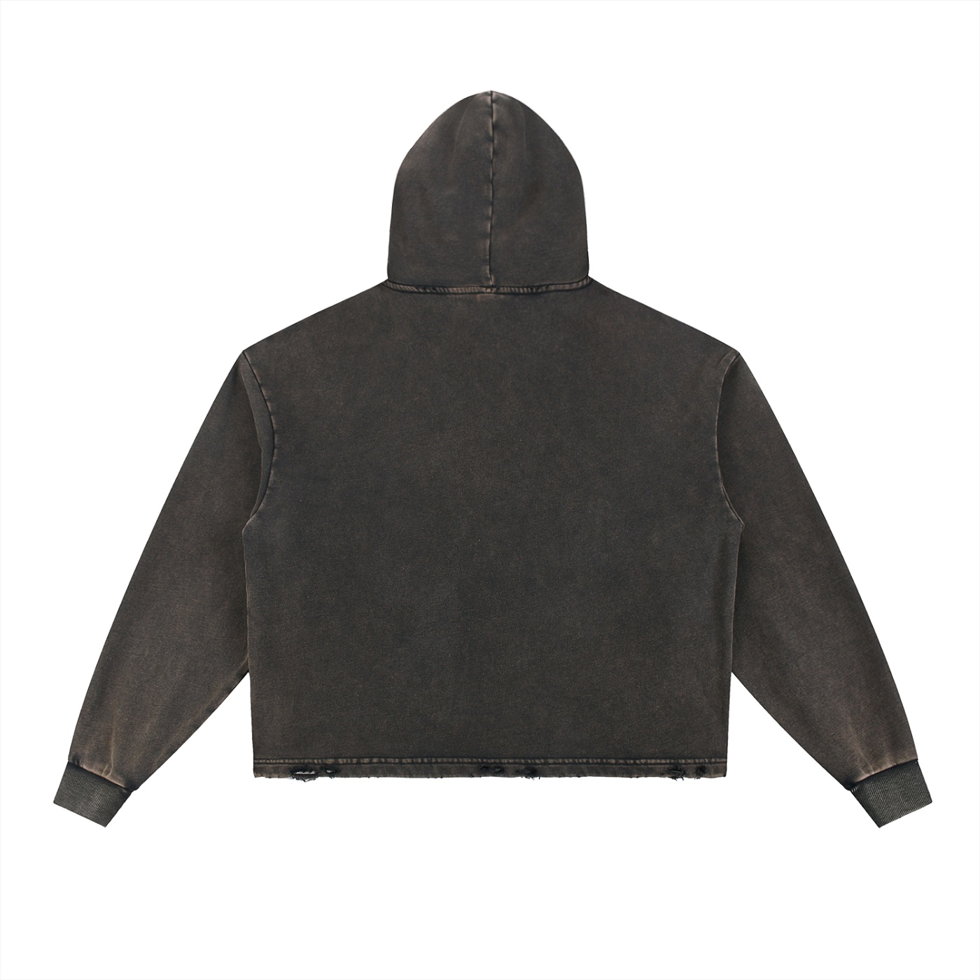 0430test -1- Vintage Washed Frayed-Hem Hoodie - Image 2