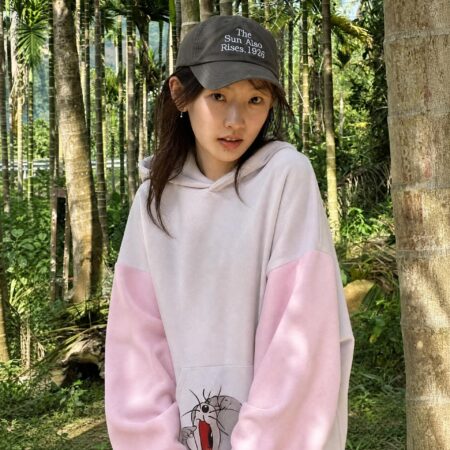 Streetwear Unisex Monkey Washed Dyed Fleece Hoodie