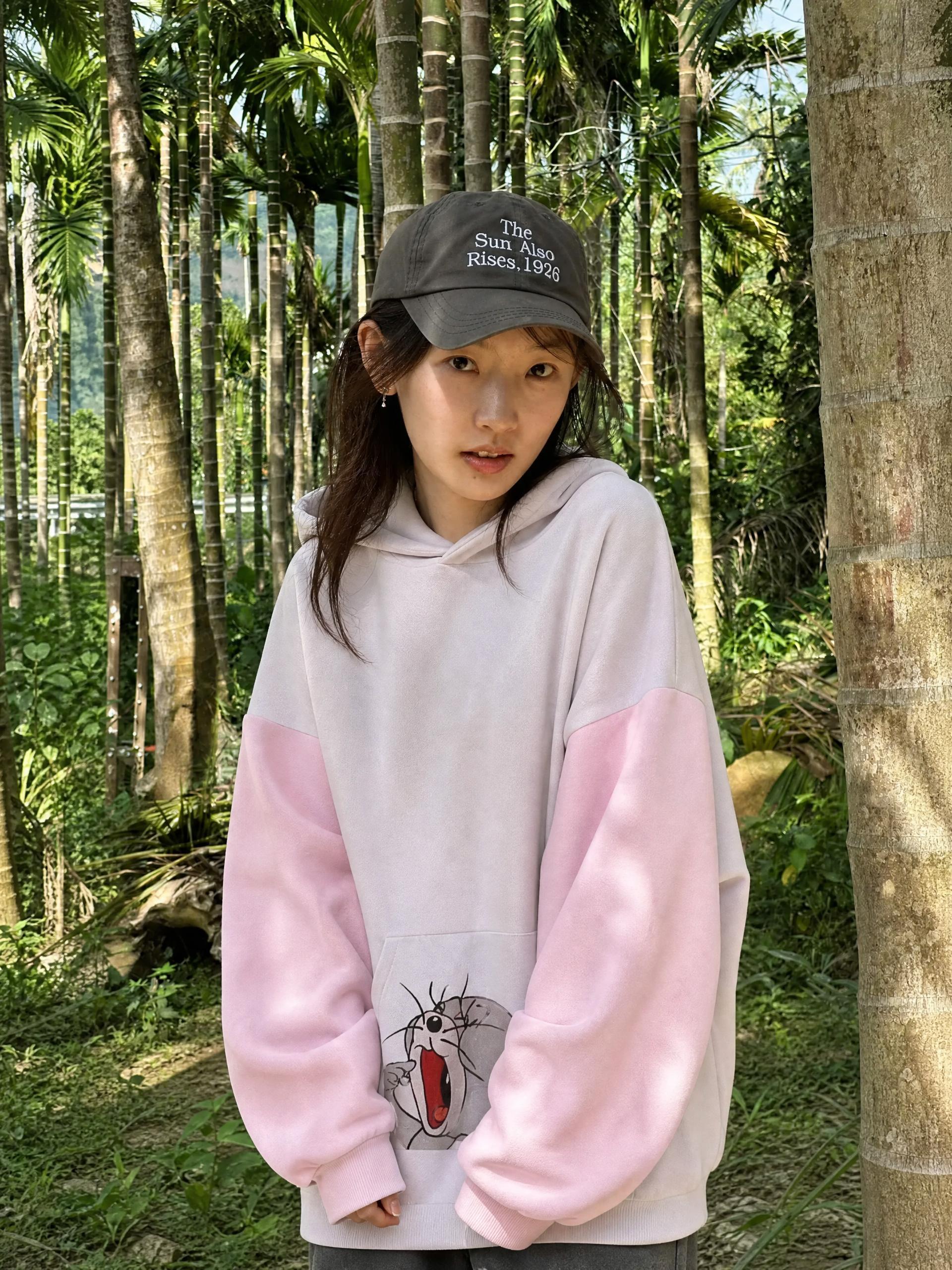 Streetwear Unisex Monkey Washed Dyed Fleece Hoodie